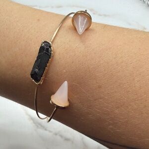 H&M Gold Bracelet with Black and Pink Accents